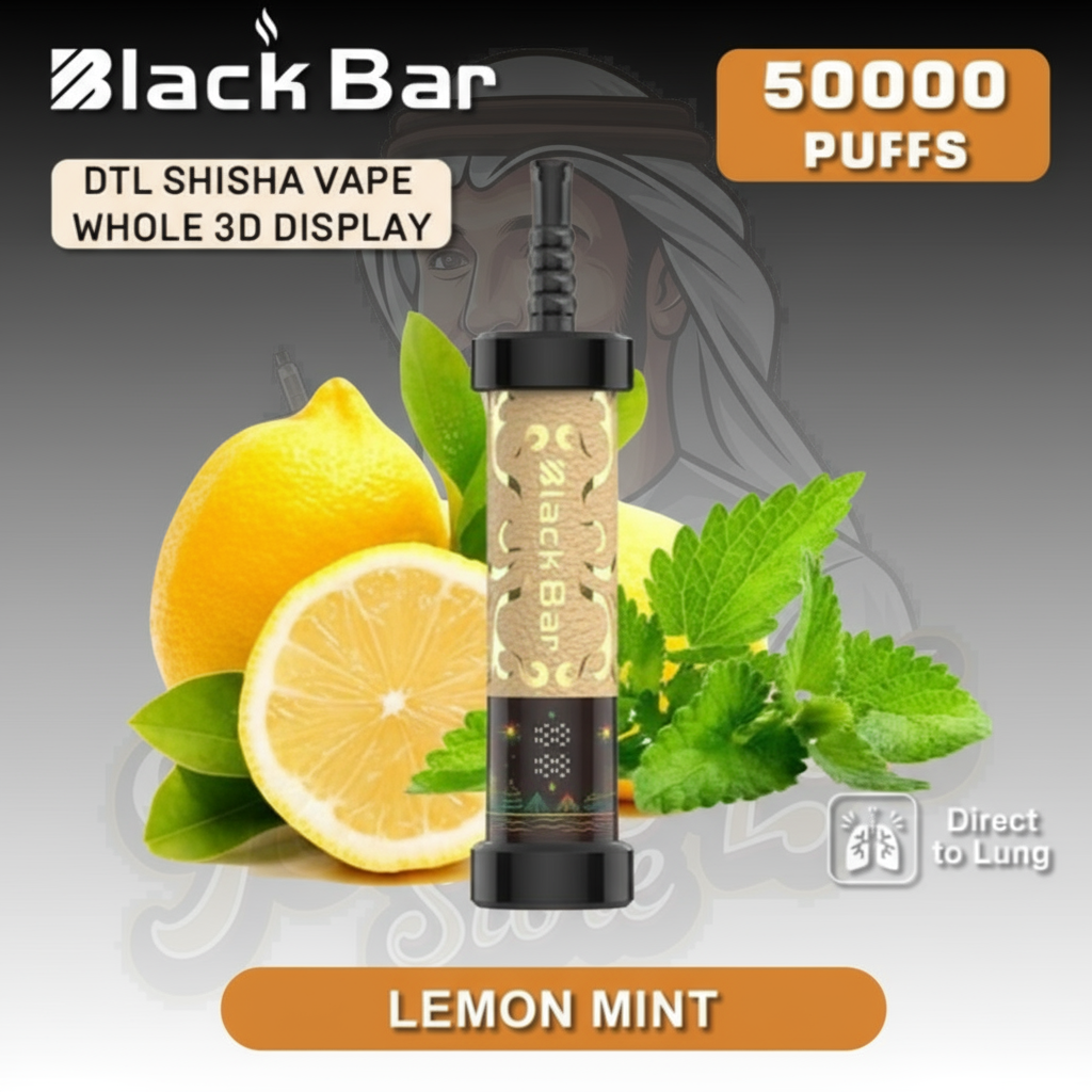 BLACK BAR 50000 Puffs DTL Disposable Vape Lemon Mint Flavor
