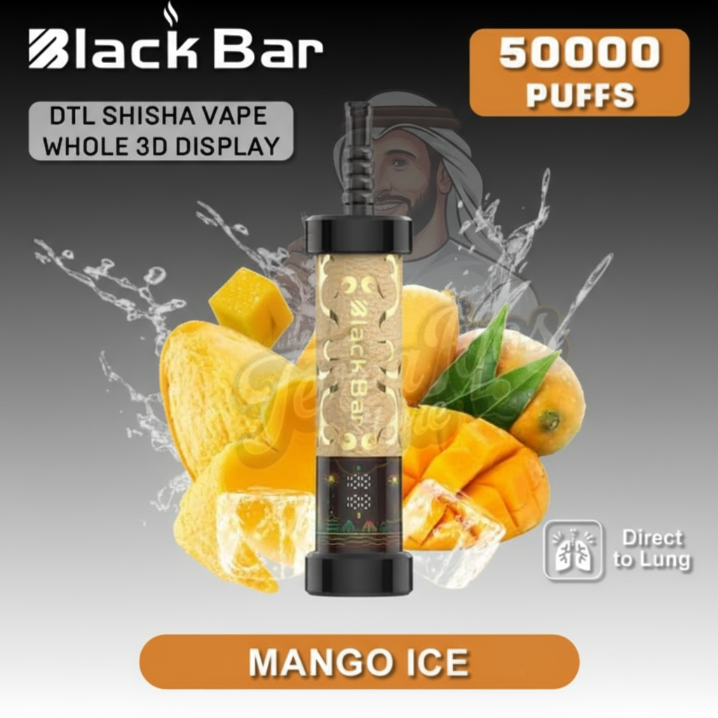 BLACK BAR 50000 Puffs DTL Disposable Vape Mango Ice Flavor