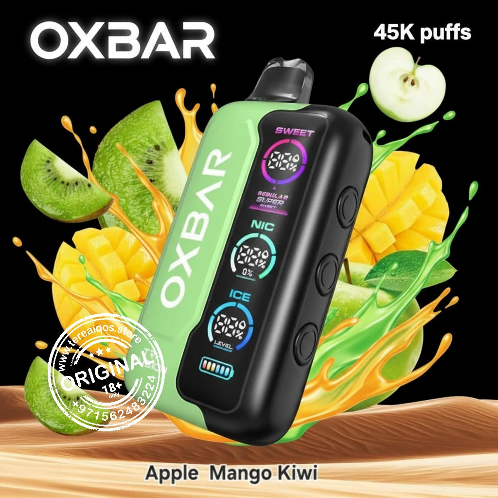 OXBAR Tri-Fusion 45000 Puffs Disposable Vape Apple Mango Kiwi flavor