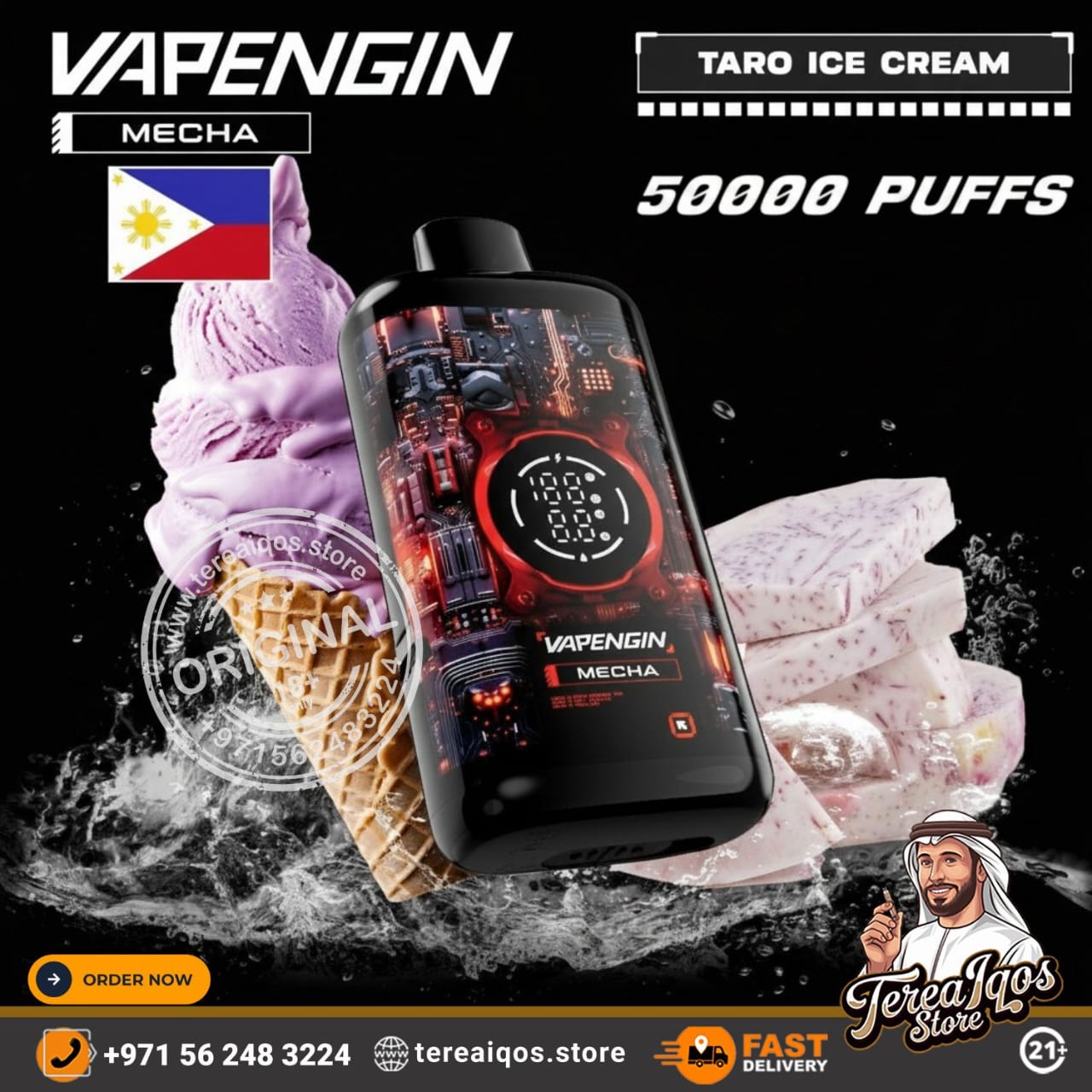 Vapengin Mecha 50000 Puffs Rechargeable Disposable Vape Taro Ice Cream