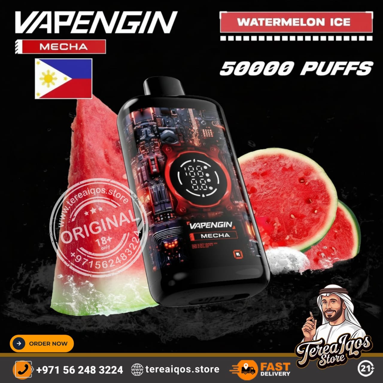 Vapengin Mecha 50000 Puffs Rechargeable Disposable Vape Watermelon Ice