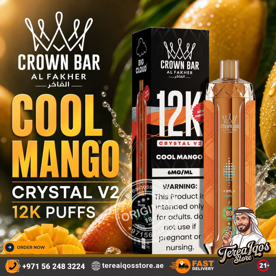 Al Fakher Crown Bar Crystal (V2) 12000 Puffs Disposable Vape Cool Mango