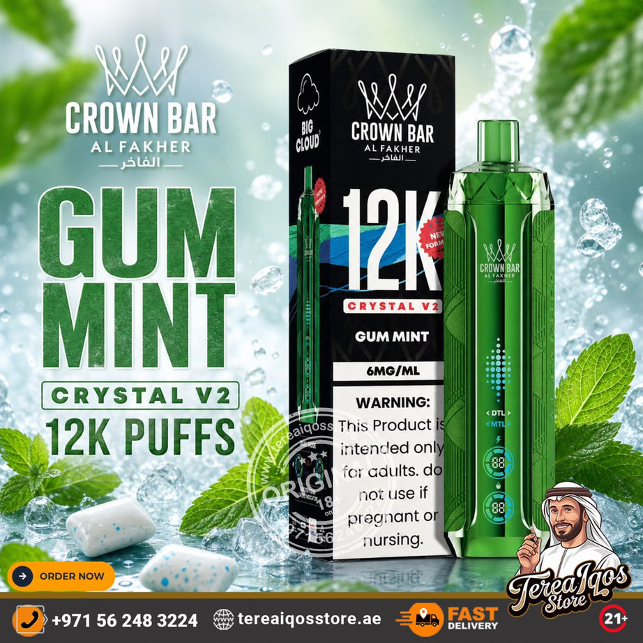 Al Fakher Crown Bar Crystal (V2) 12000 Puffs Disposable Vape Gum Mint Flavor