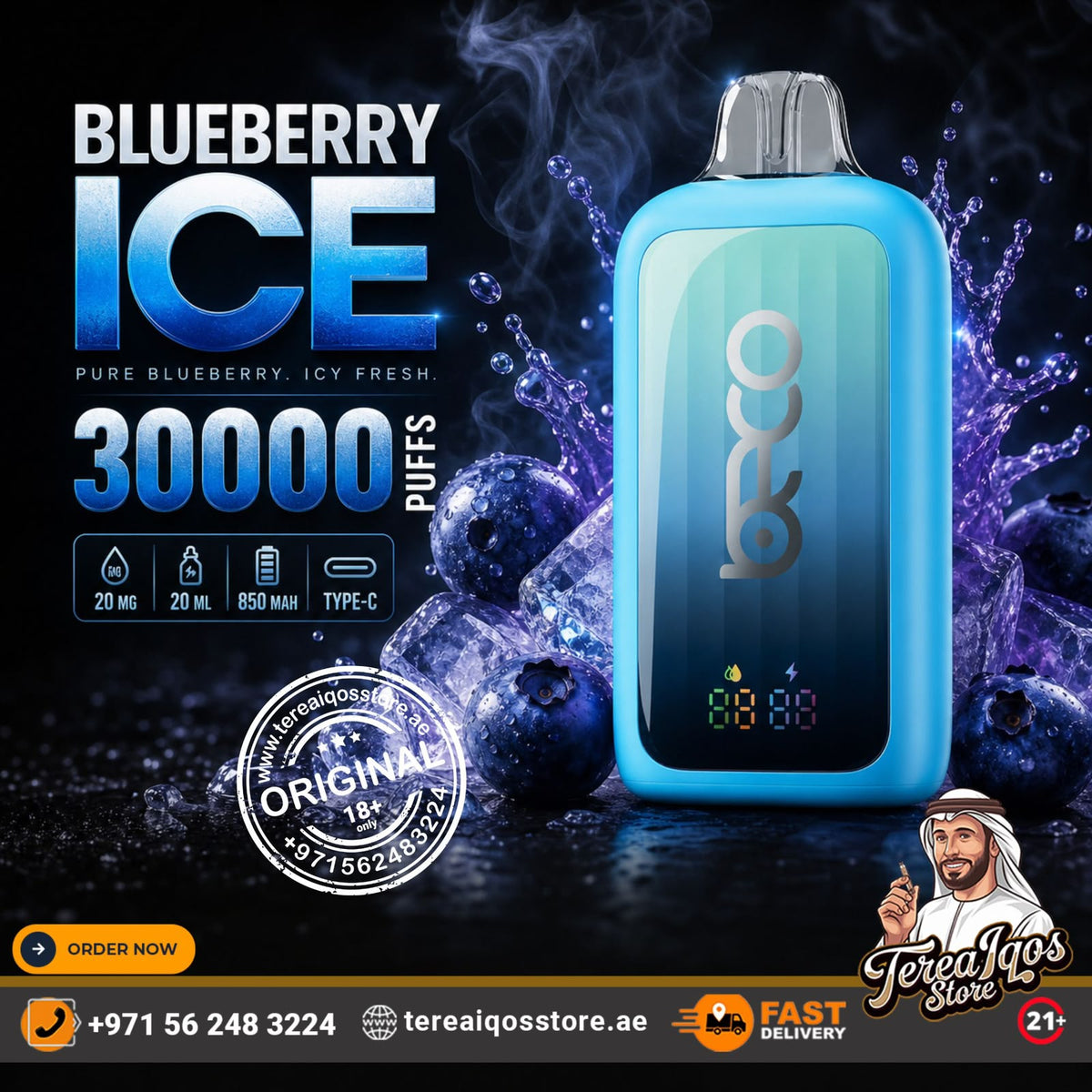 BECO POP 30K Puffs Rechargeable Disposable Vape Blueberry Ice