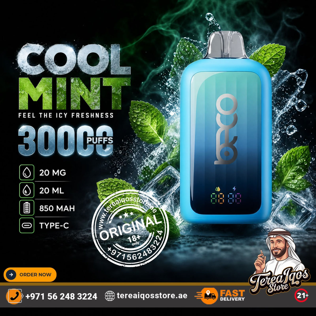 BECO POP 30K Puffs Rechargeable Disposable Vape Cool Mint
