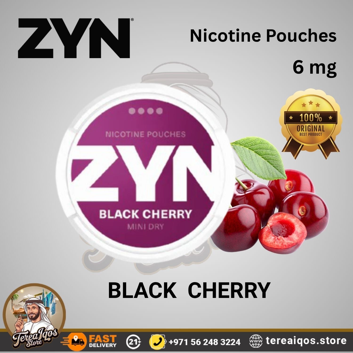 Zyn Black Cherry 6mg Nicotine Pouches in Dubai