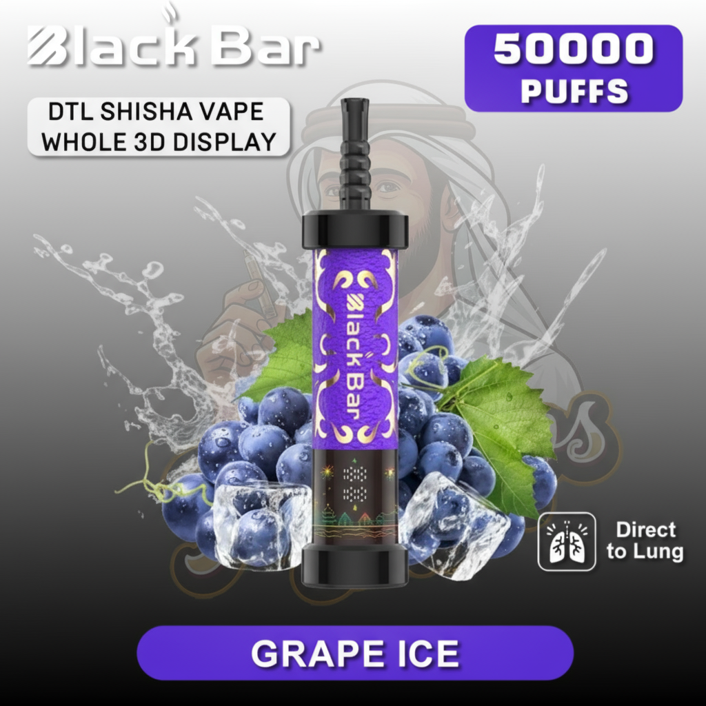 BLACK BAR 50000 Puffs DTL Disposable Vape Grape Ice Flavor