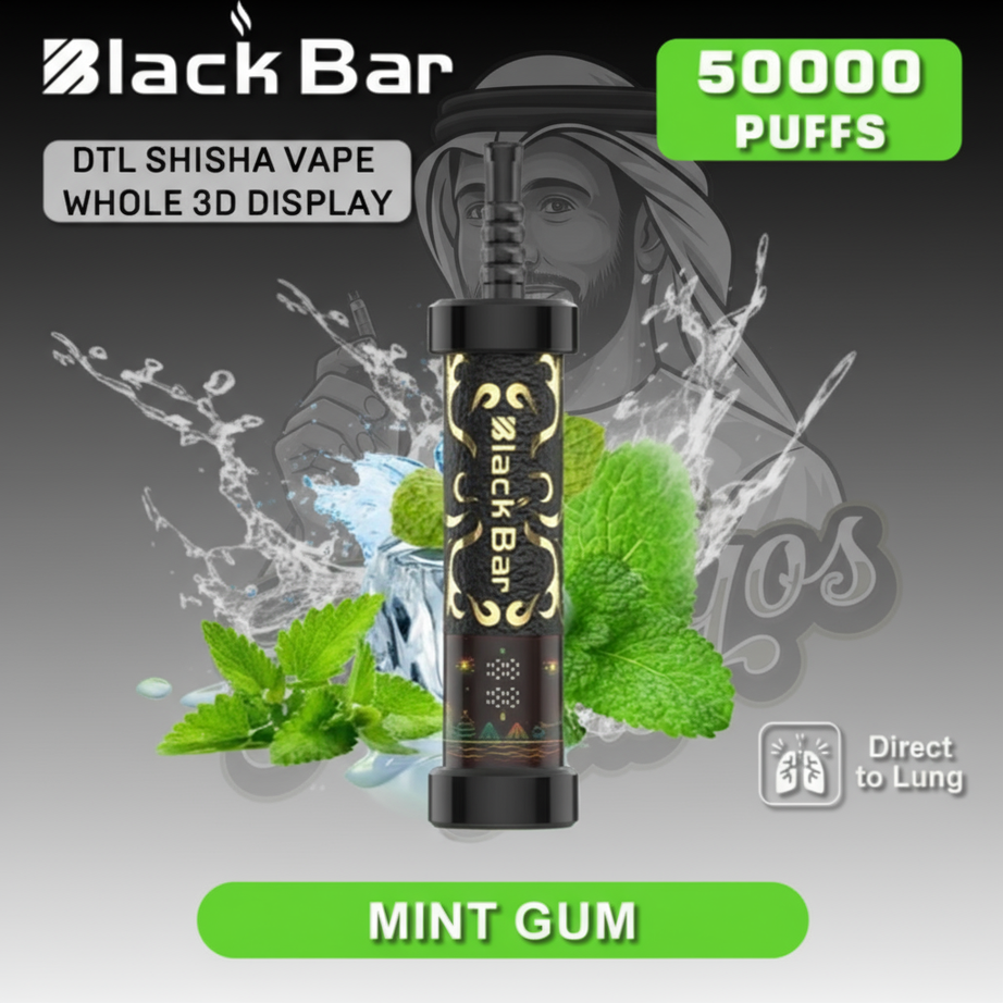BLACK BAR 50000 Puffs DTL Disposable Vape Mint Gum Flavor