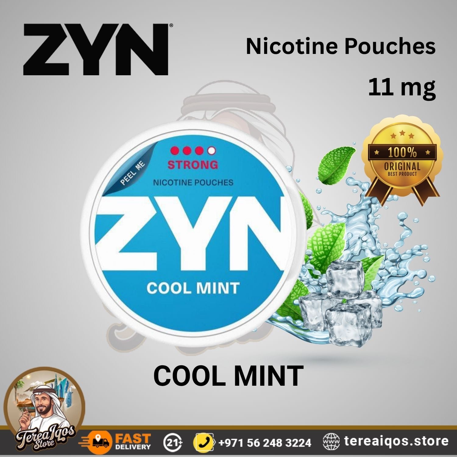 Zyn Cool Mint 11mg Nicotine Pouches in Dubai