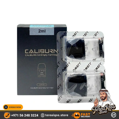 Caliburn G2 empty cartridges with packaging.