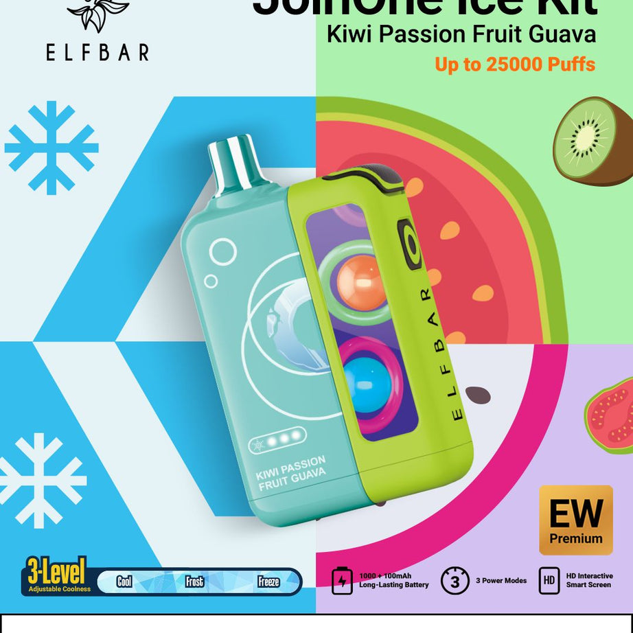 Elf Bar JoinOne Ice 25000 Puffs Disposable Vape Kiwi Passion Fruit Guava Flavor