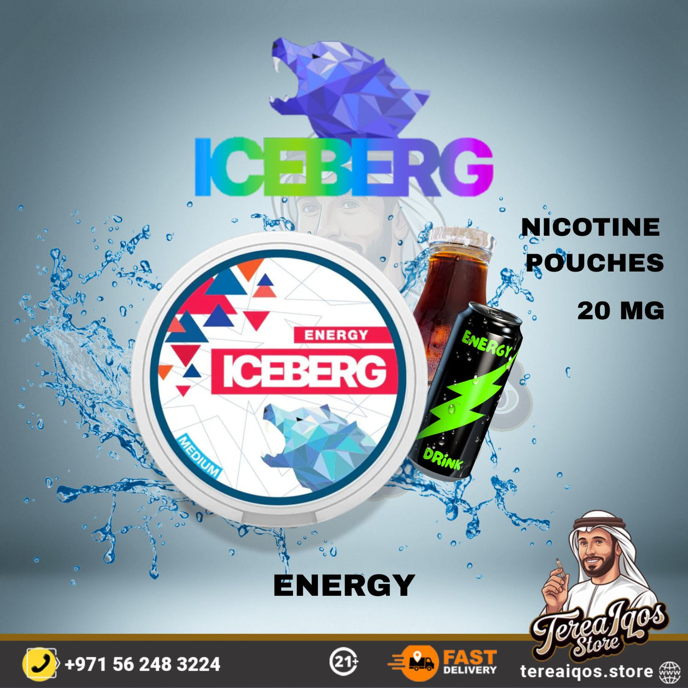 Iceberg Energy Nicotine Pouches 20mg in Dubai UAE