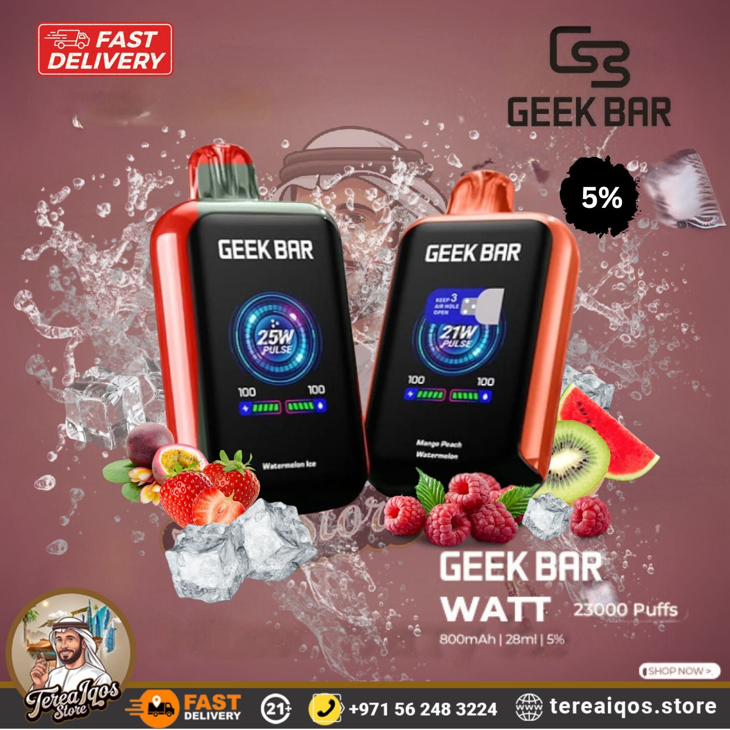 Geek Bar Watt 23000 Puffs Disposable vape devices 