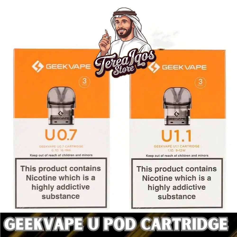 GeekVape U Pod Cartridge packaging with branding and product details.