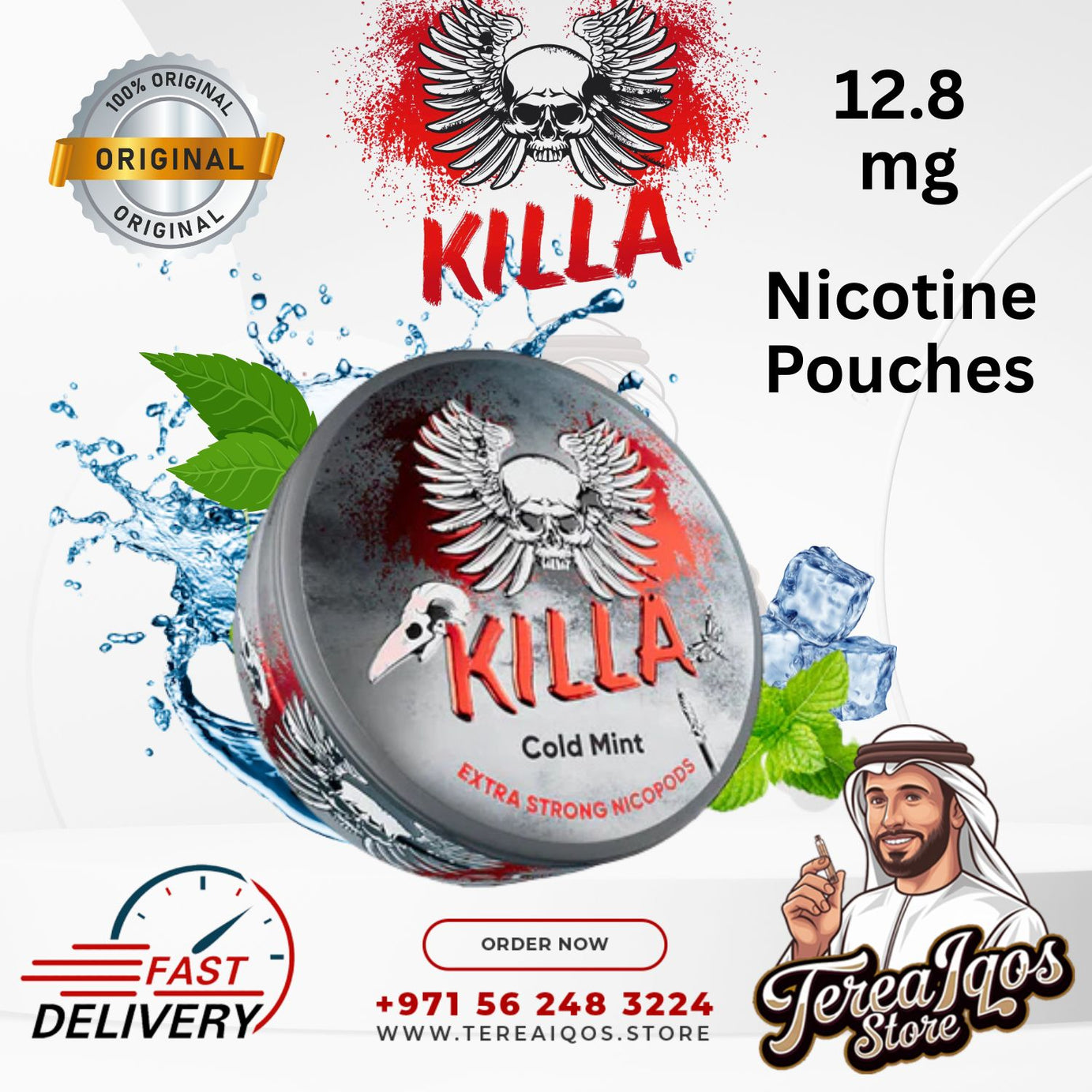 KILLA Nicotine Pouches – Cold Mint 12.8mg in Dubai