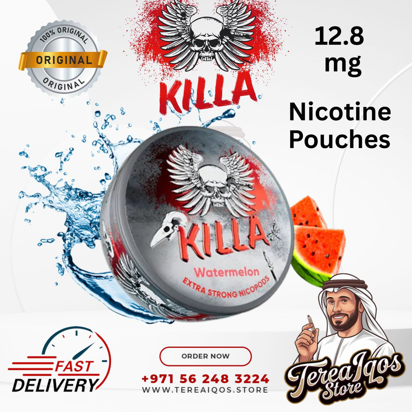 KILLA Watermelon Nicotine Pouches 12.8mg in Dubai