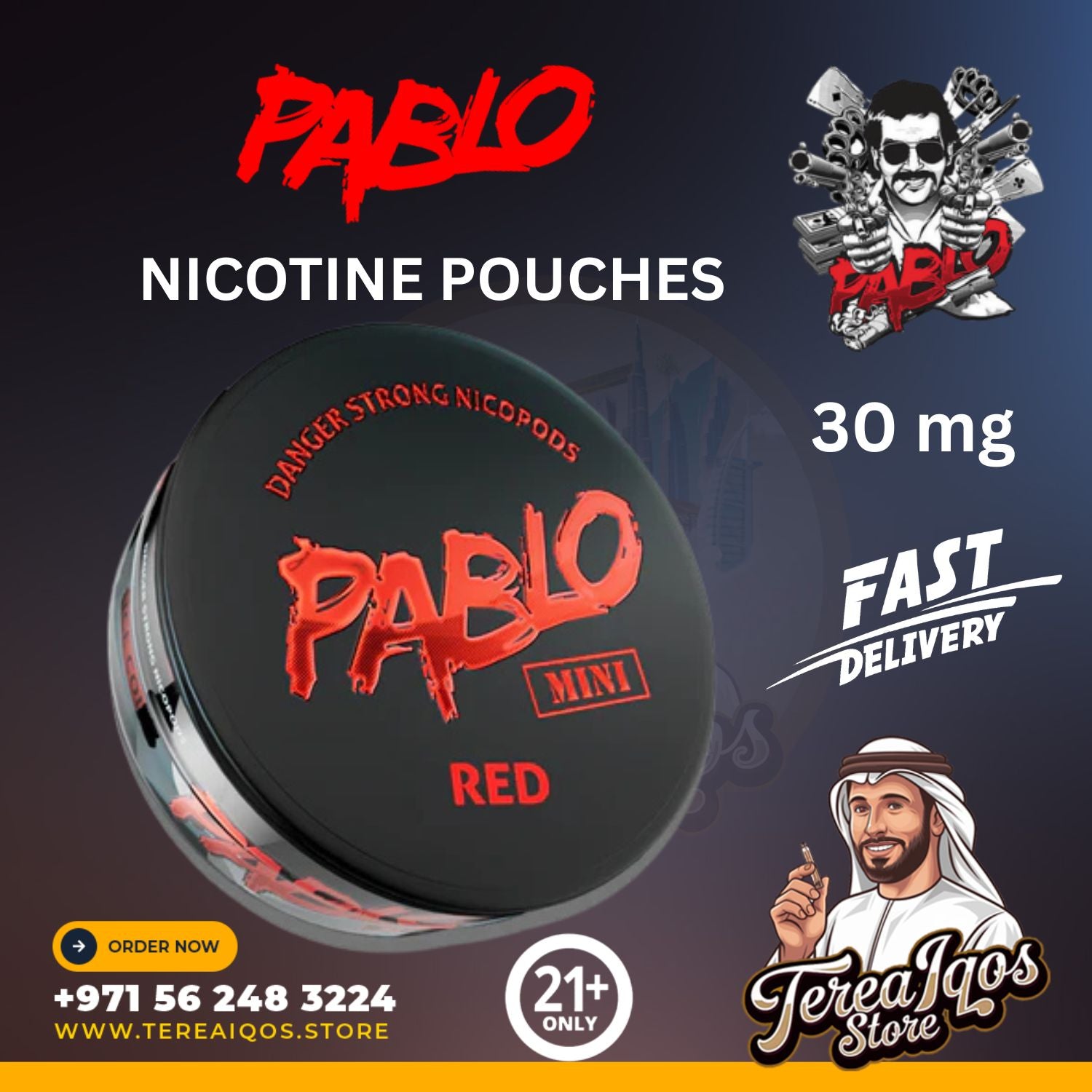 PABLO Mini Red 30mg Nicotine Pouches in Dubai UAE