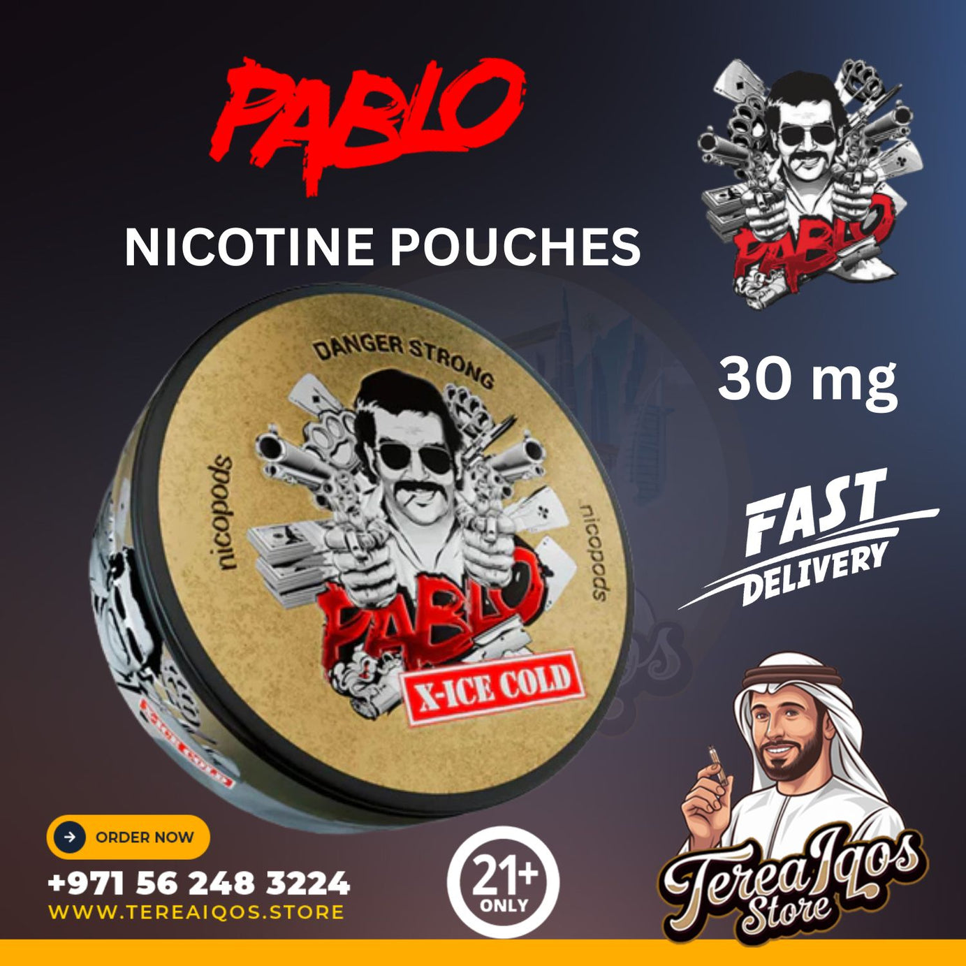 Pablo X Ice Cold 30mg Nicotine Pouches in Dubai