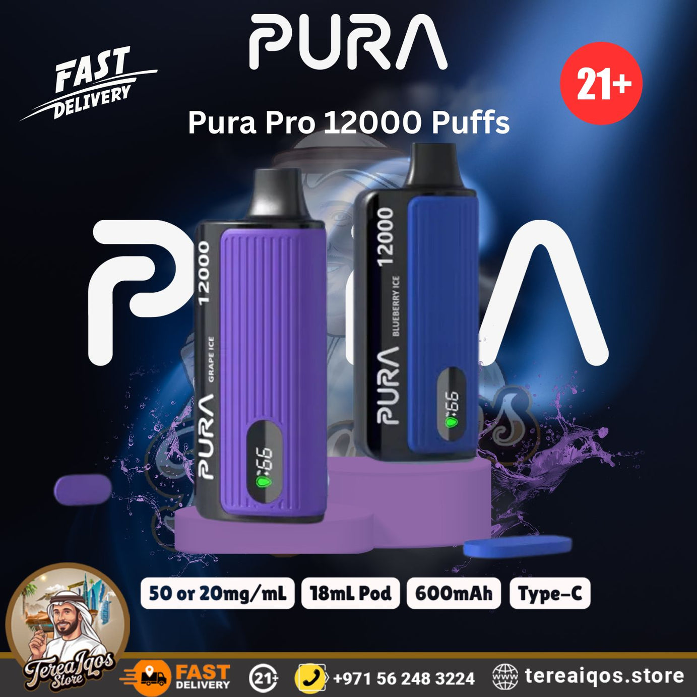 Pura Pro 12000 Puffs vape device 