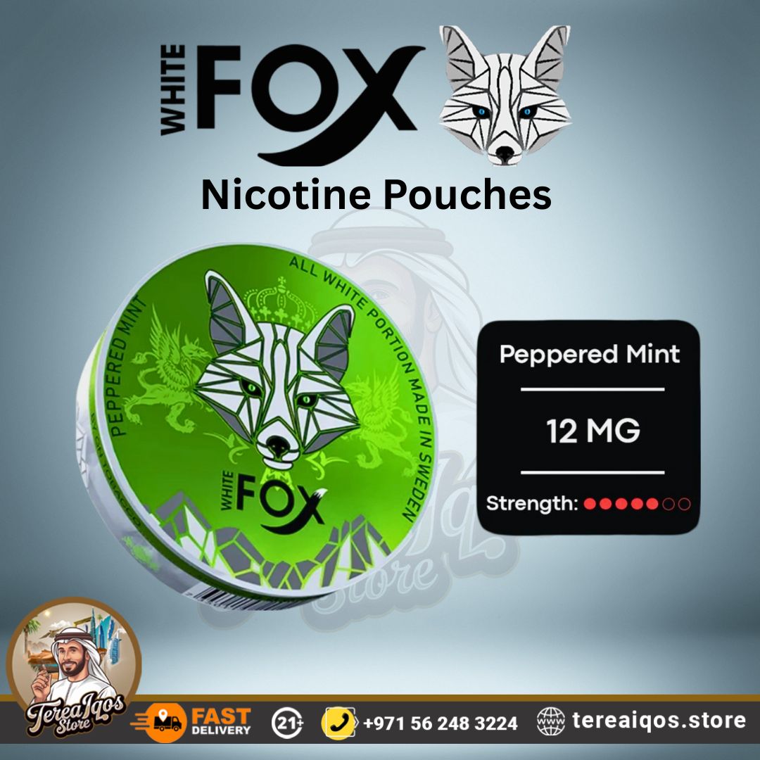 White Fox Peppered Mint 12mg Nicotine Pouches in Dubai