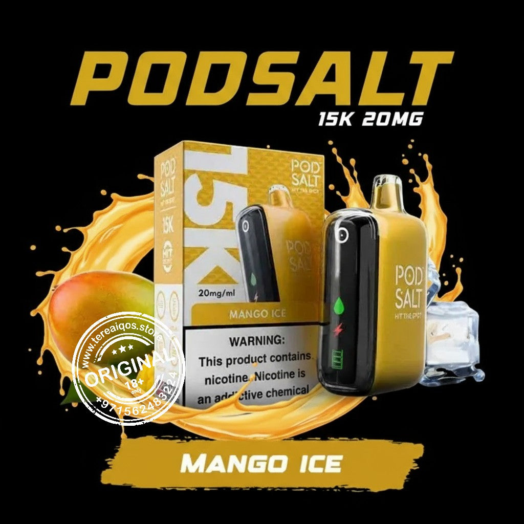 Pod Salt 15000 Puffs Disposable Vape Mango Ice Flavor