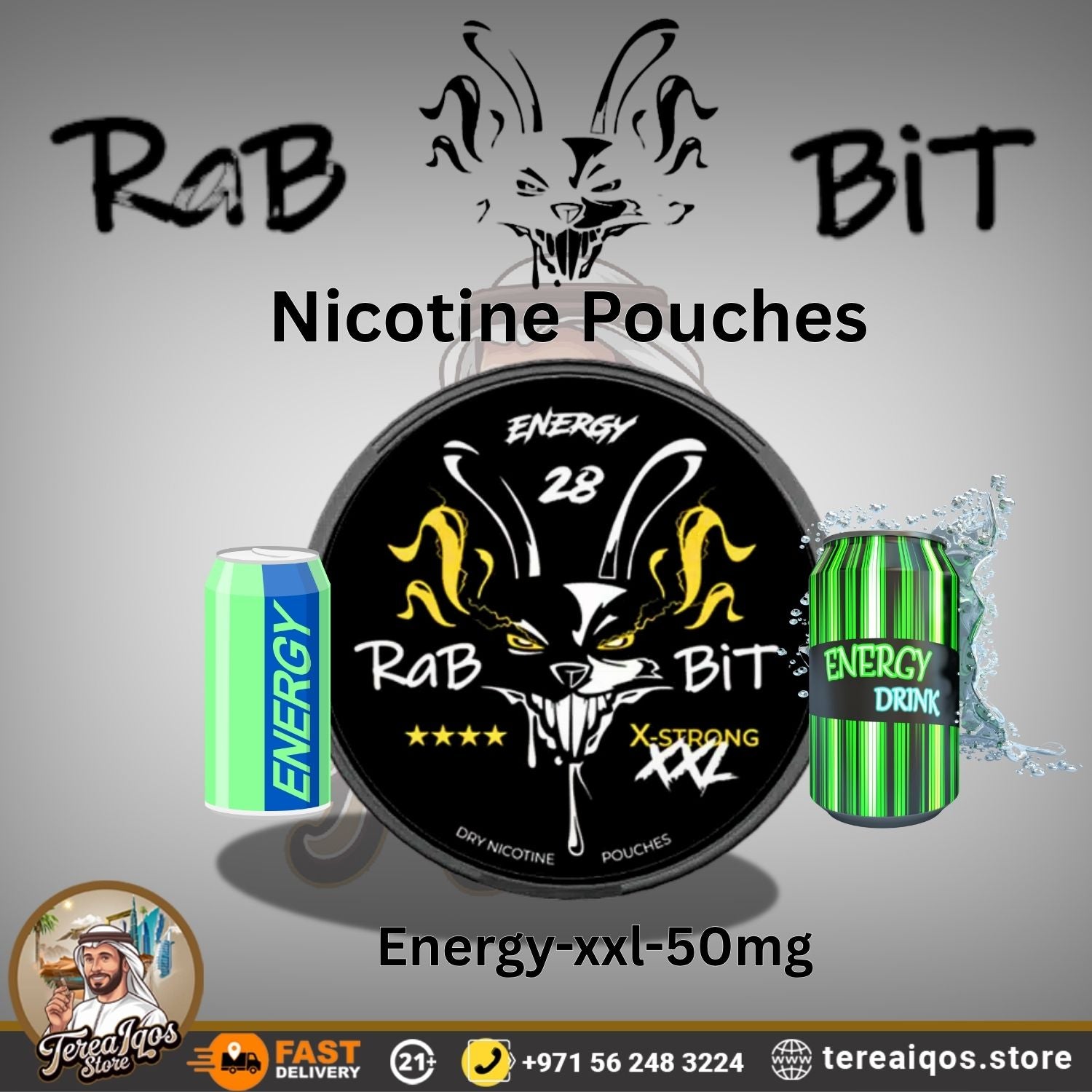 RABBIT Energy 50mg Nicotine Pouch