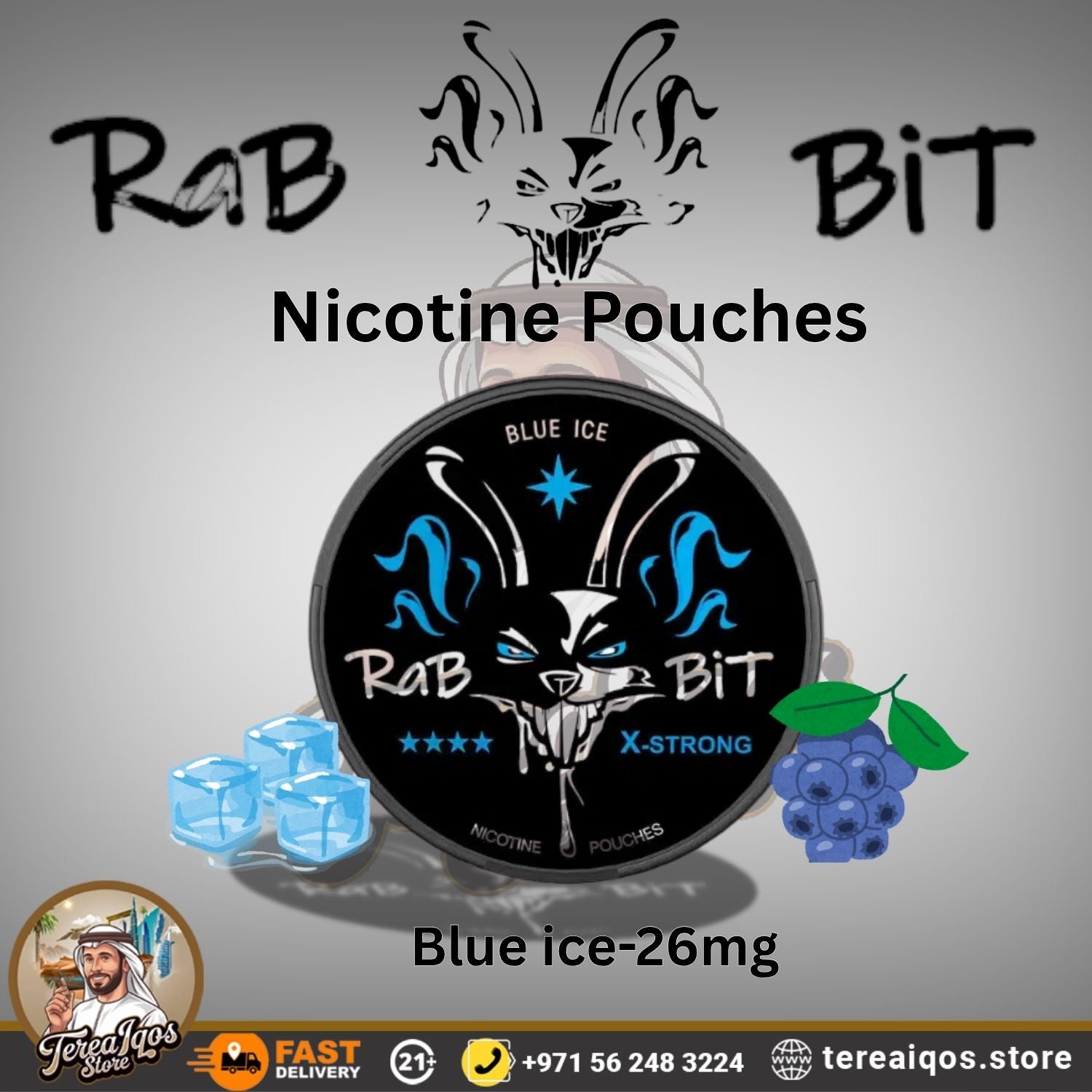 Rabbit Blue Ice 26mg Nicotine Pouch