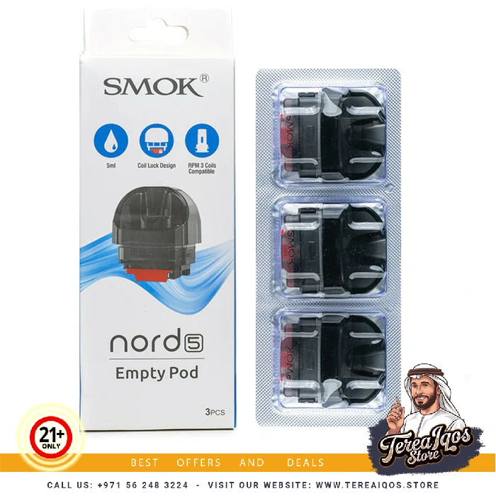 SMOK nord 5 Empty Pod packaging with three pods i.