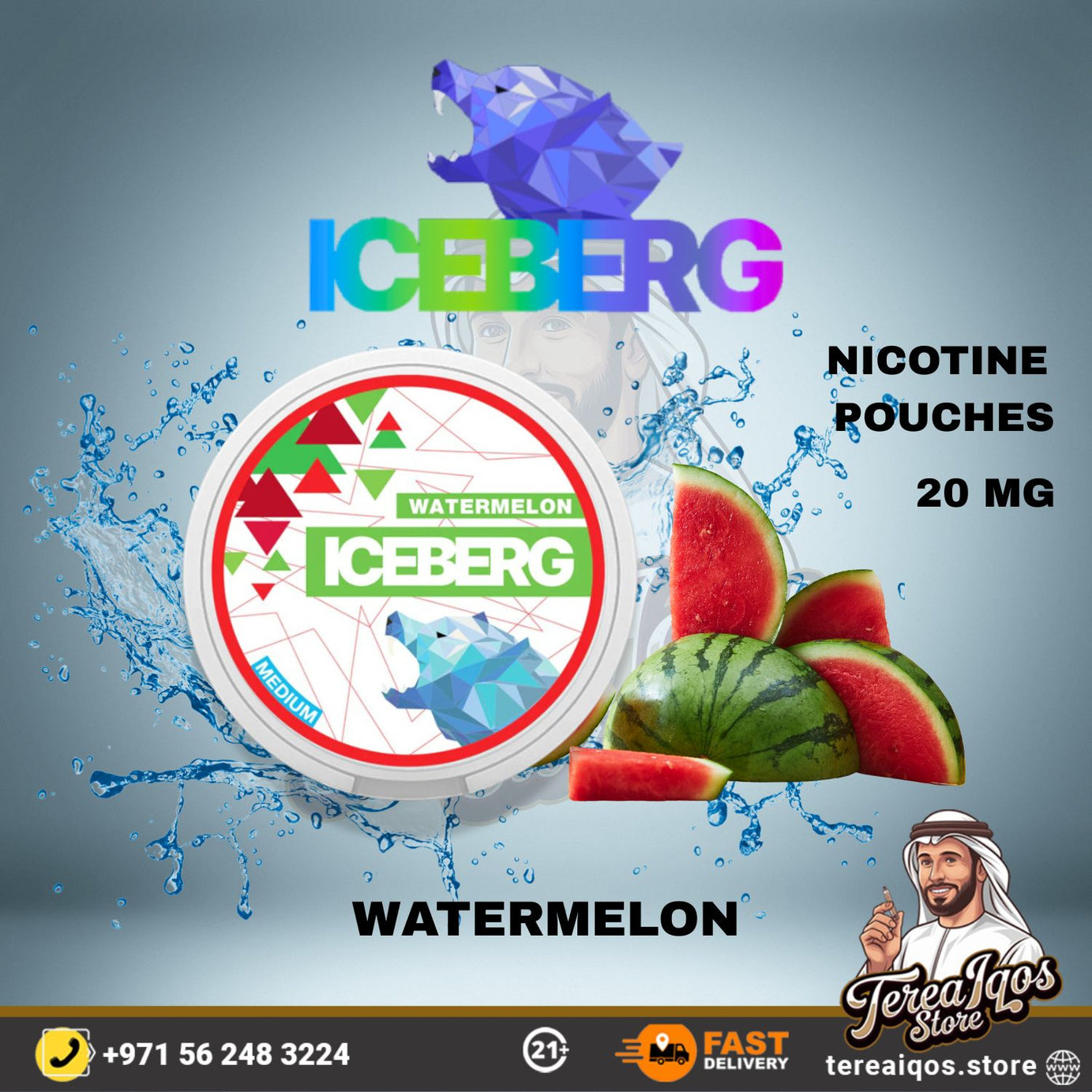 Iceberg Strawberry Mango Gum Nicotine Pouches – 20mg in Dubai & UAE