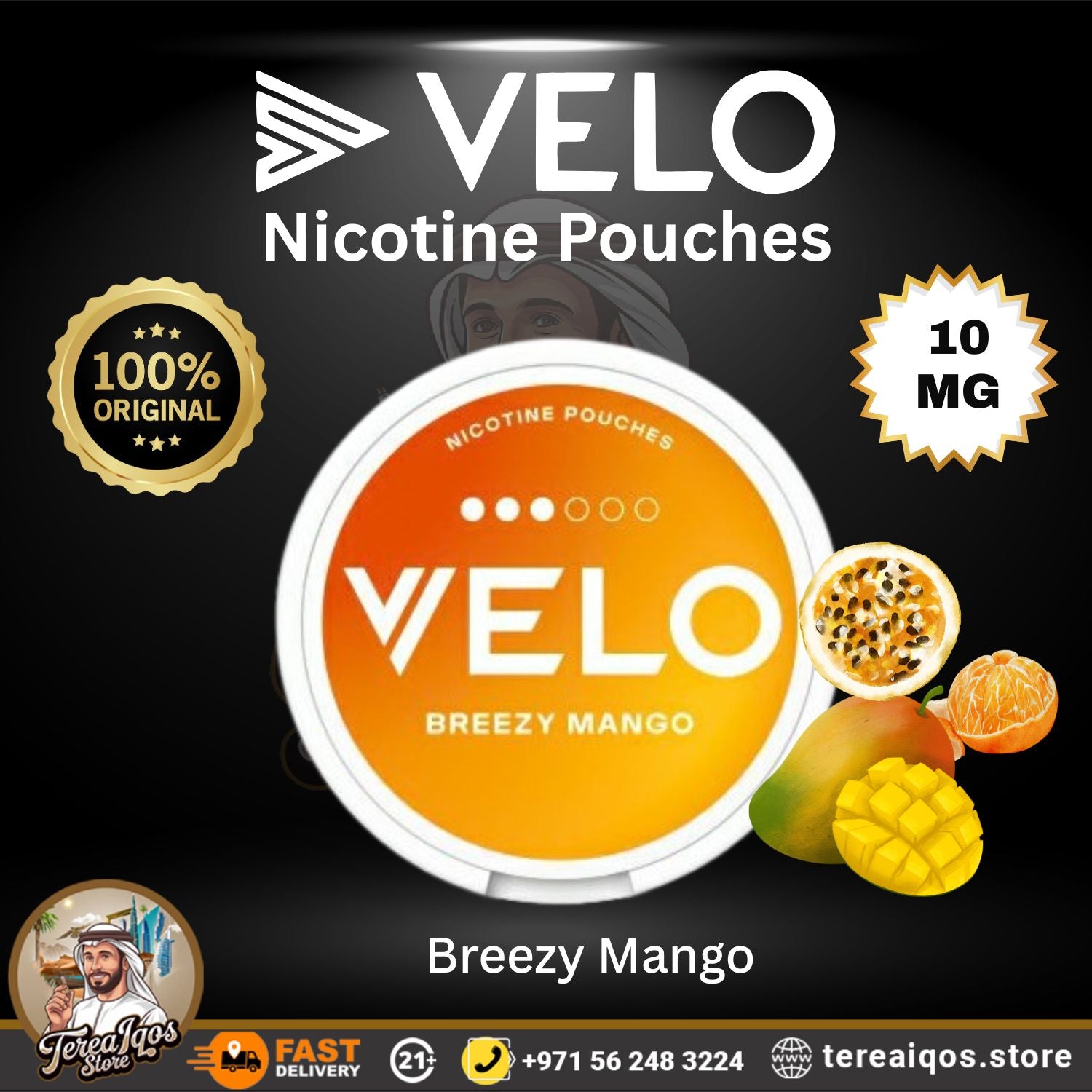VELO Breezy Mango 10mg Nicotine Pouch