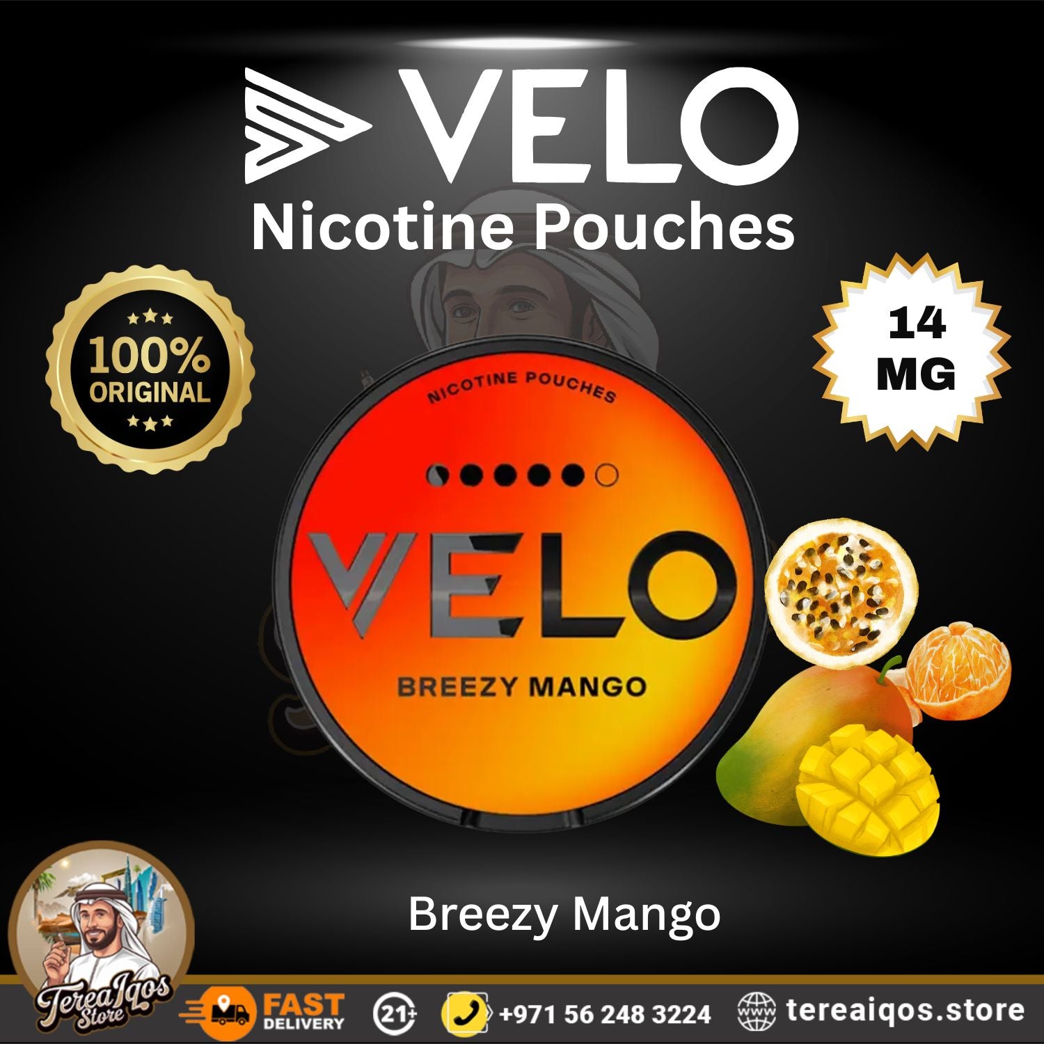 VELO Breezy Mango 14mg Nicotine Pouch