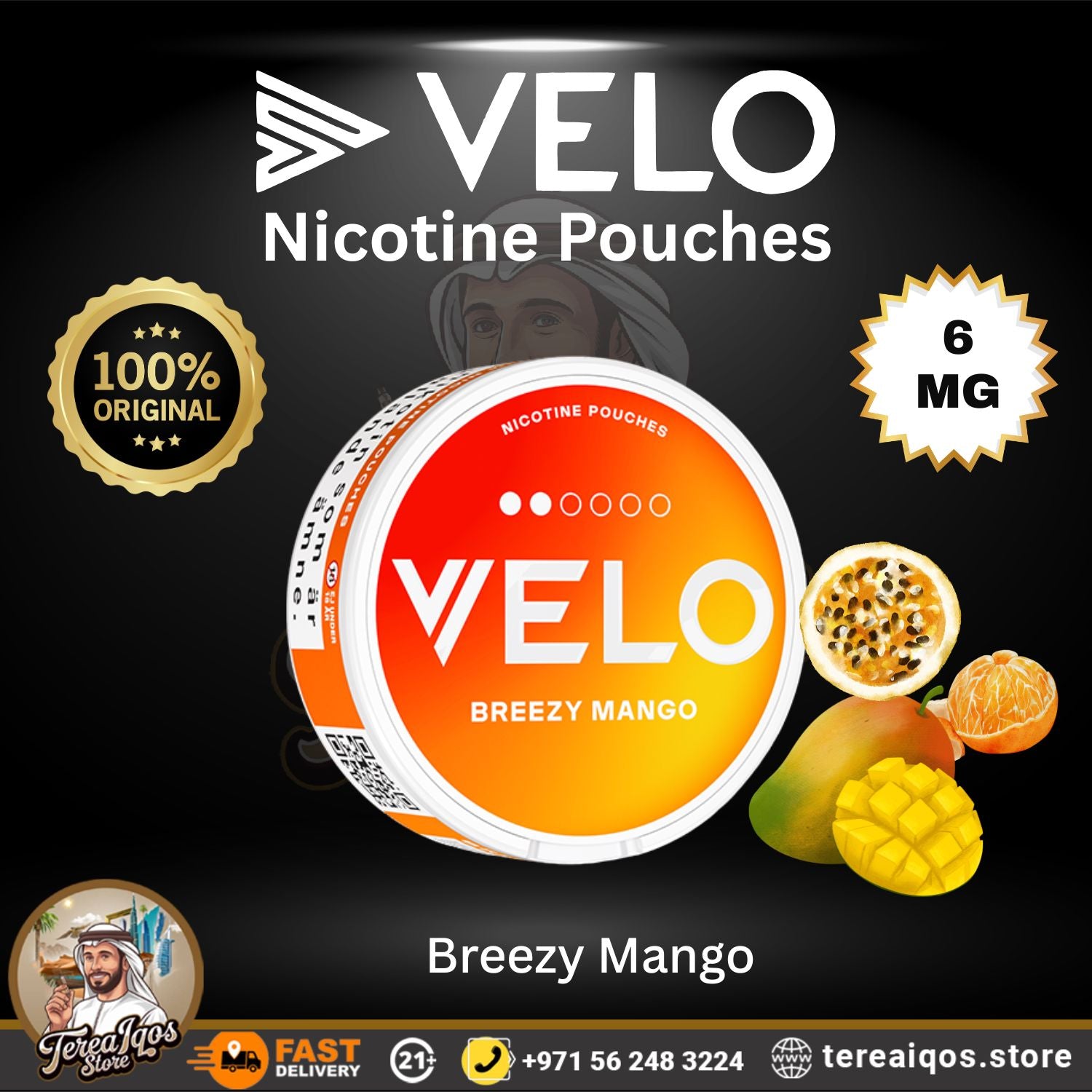 VELO Breezy Mango 6mg Nicotine Pouch