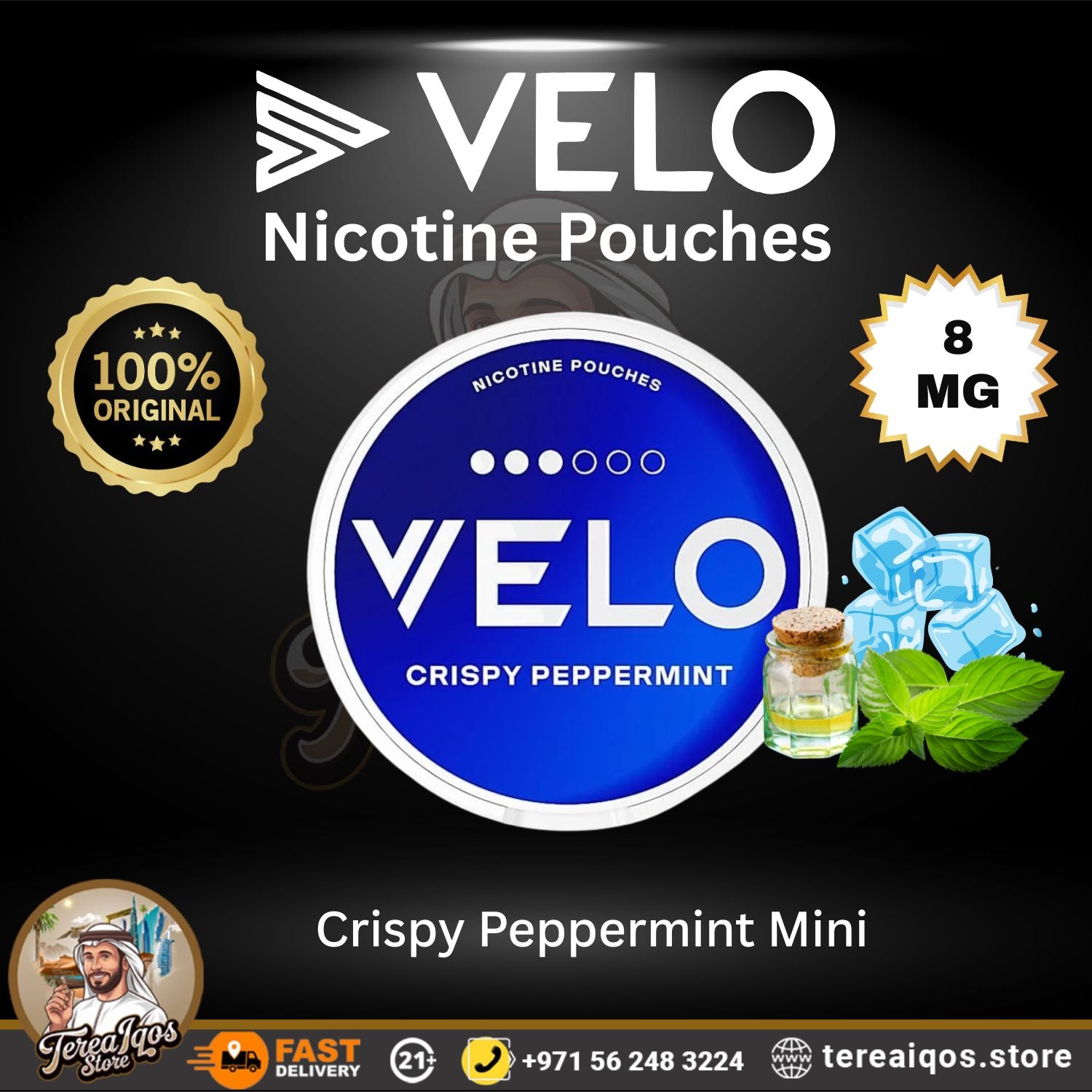VELO Crispy Peppermint Mini 8mg  Nicotine Pouch