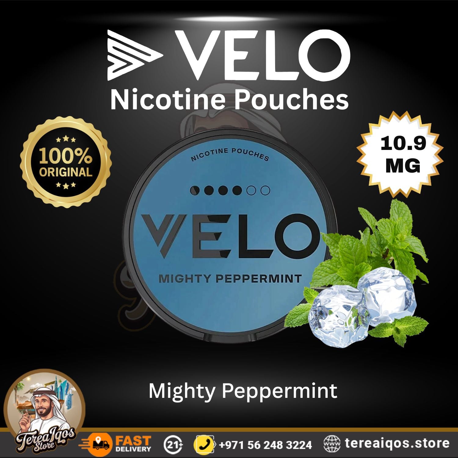 VELO Mighty Peppermint 10.9mg Nicotine Pouch