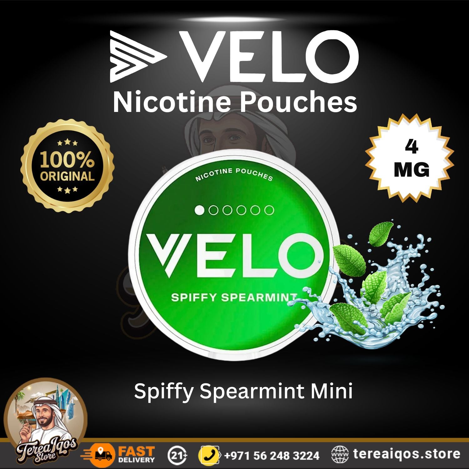 VELO Spiffy Spearmint Mini 4mg Nicotine Pouch