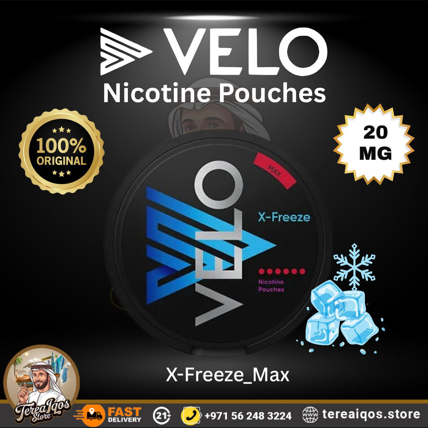 VELO X-Freeze Max 20mg Nicotine Pouch