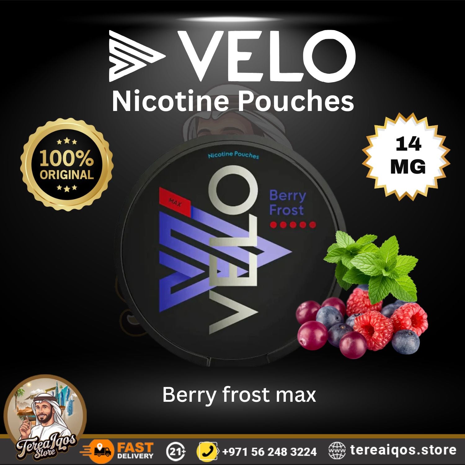 Velo Berry Frost Max 14mg Nicotine Pouches