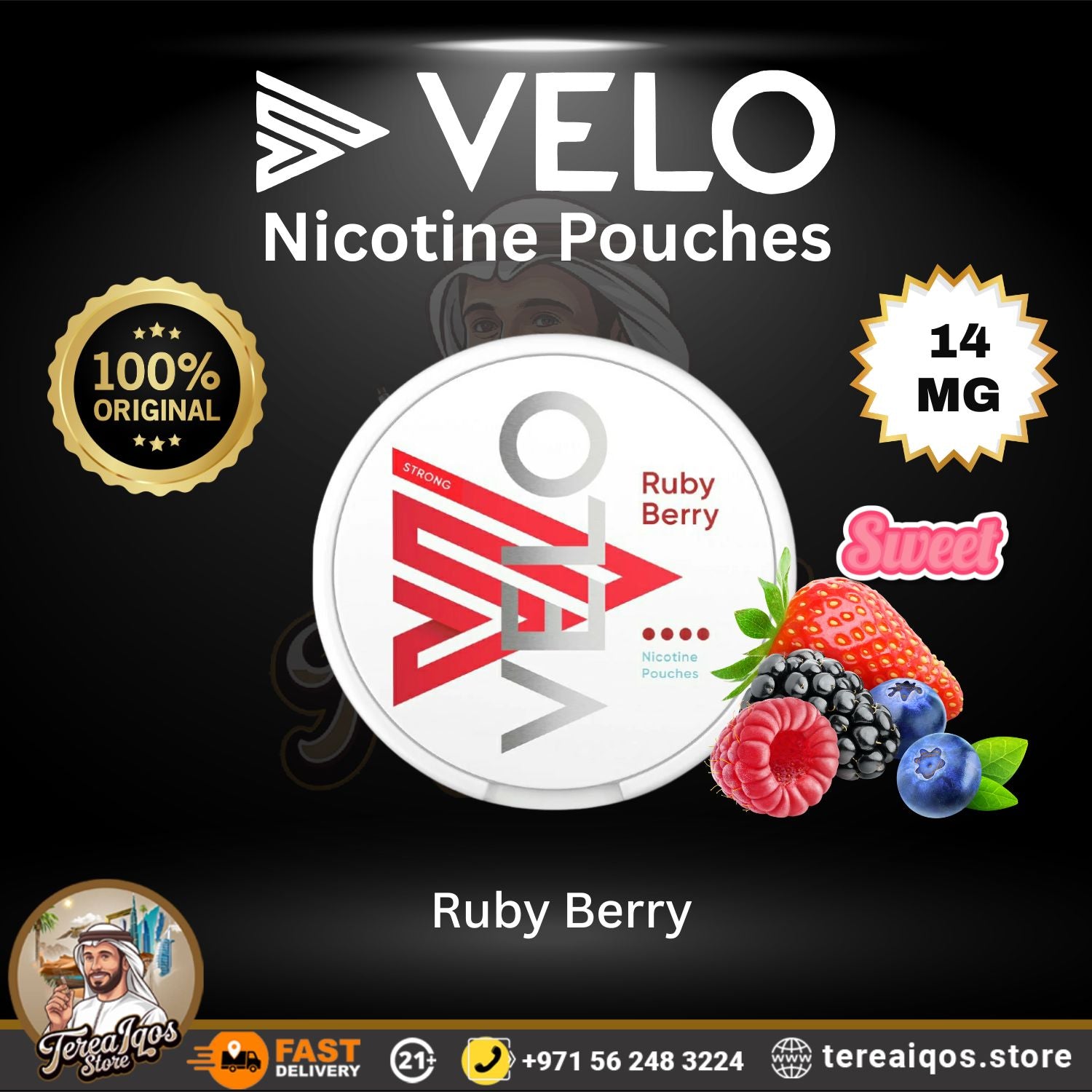 Velo Ruby Berry 14mg Nicotine Pouch