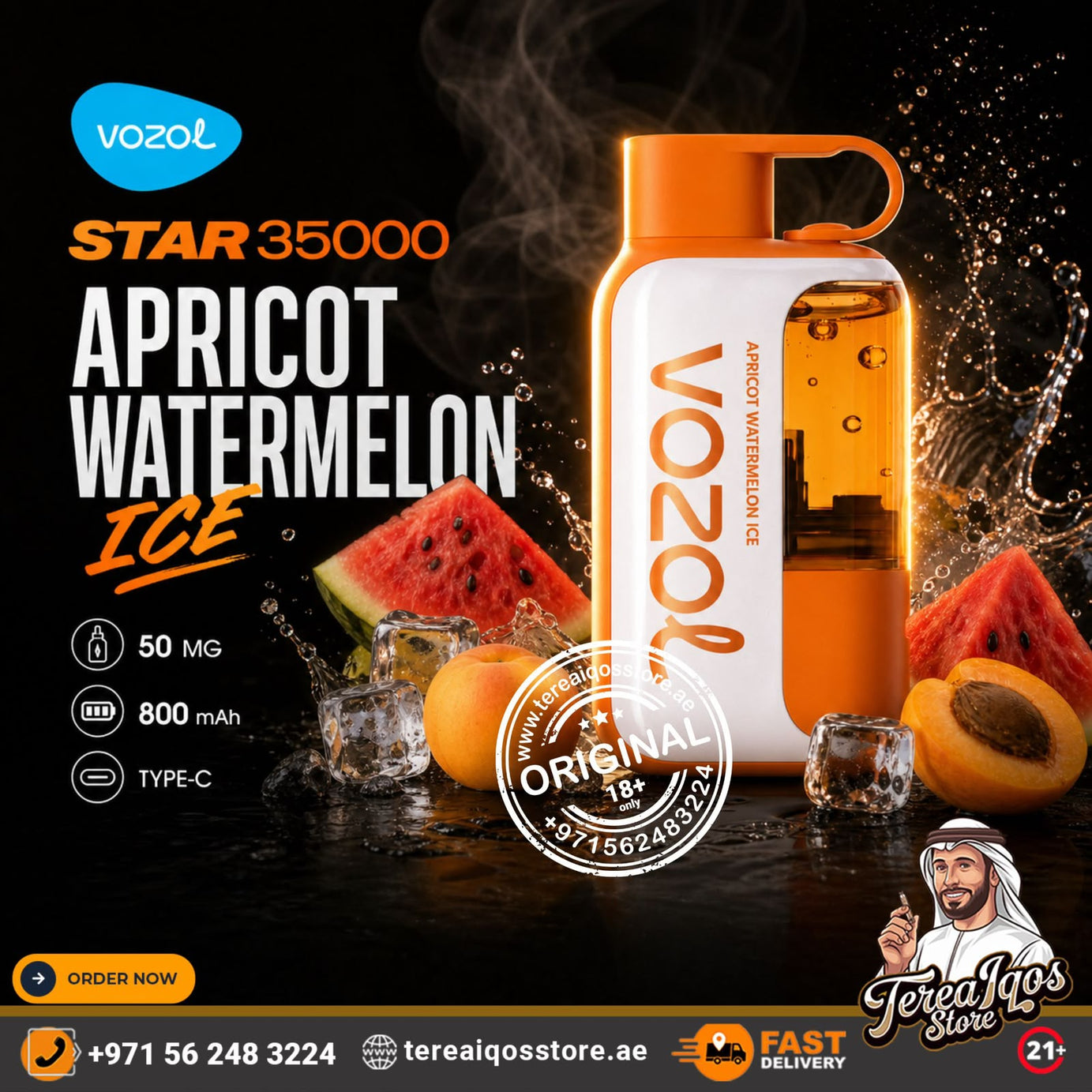 Vozol Star 35000 Puffs Disposable Vape Apricot watermelon