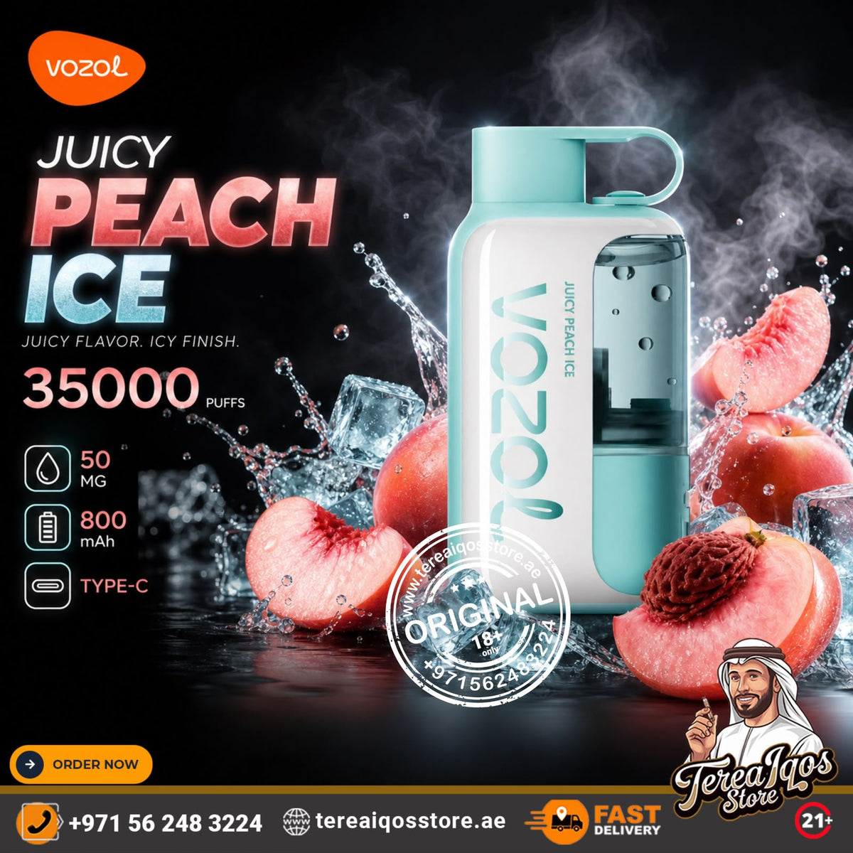 Vozol Star 35000 Puffs Disposable Vape Juicy Peach Ice