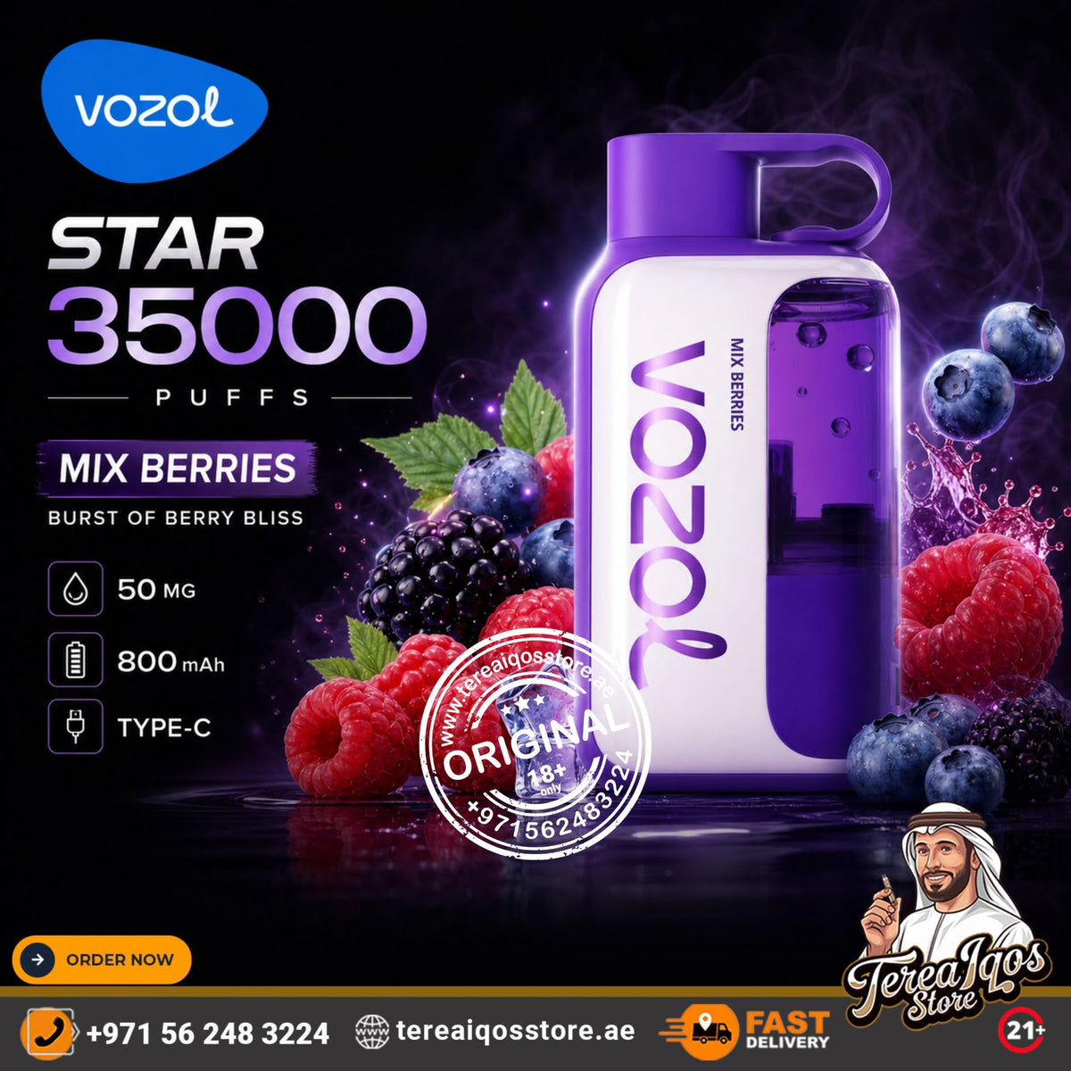 Vozol Star 35000 Puffs Disposable Vape Mix Berries