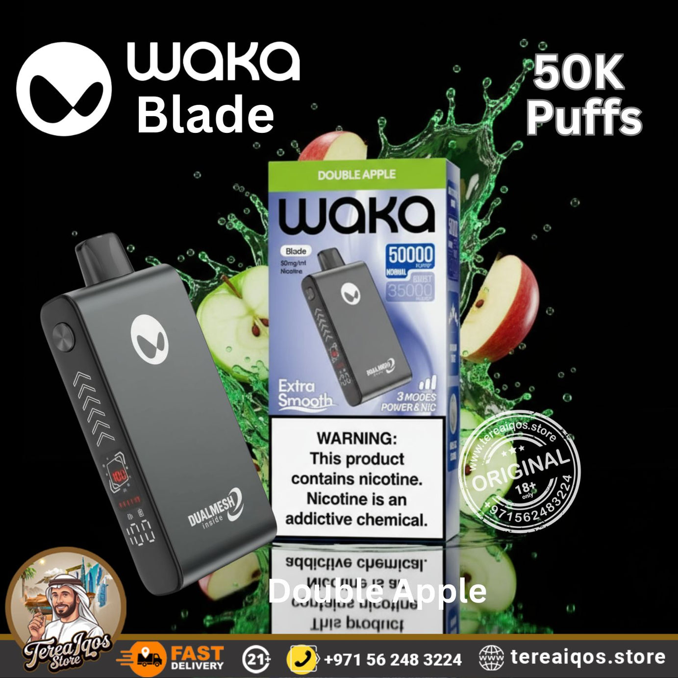 Waka Blade 50000 Puffs Disposable Vape Double Apple Flavor