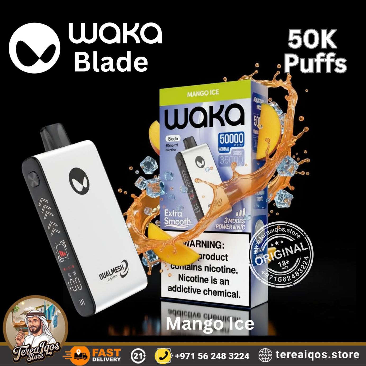 Waka Blade 50000 Puffs Disposable Vape Mango Ice Flavor
