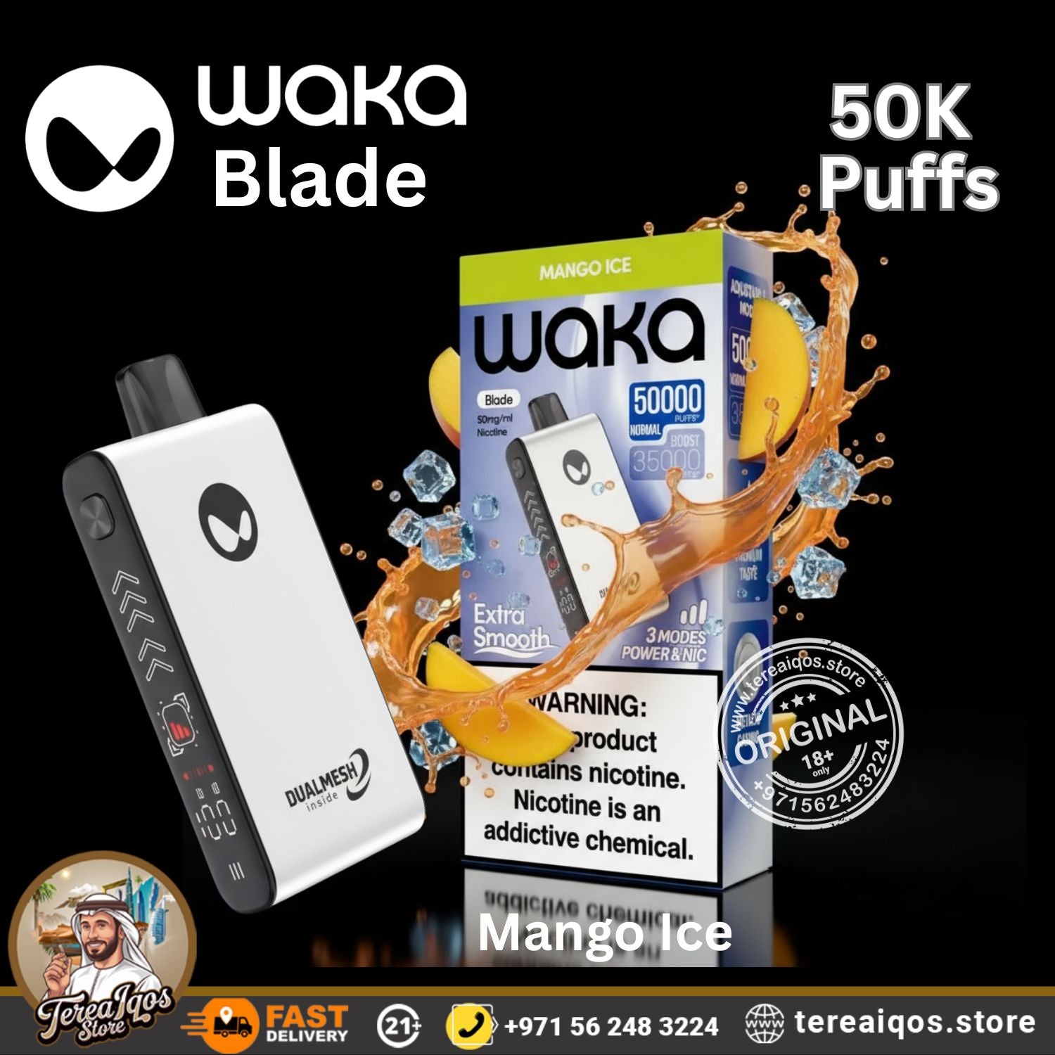 Waka Blade 50000 Puffs Disposable Vape Mango Ice Flavor