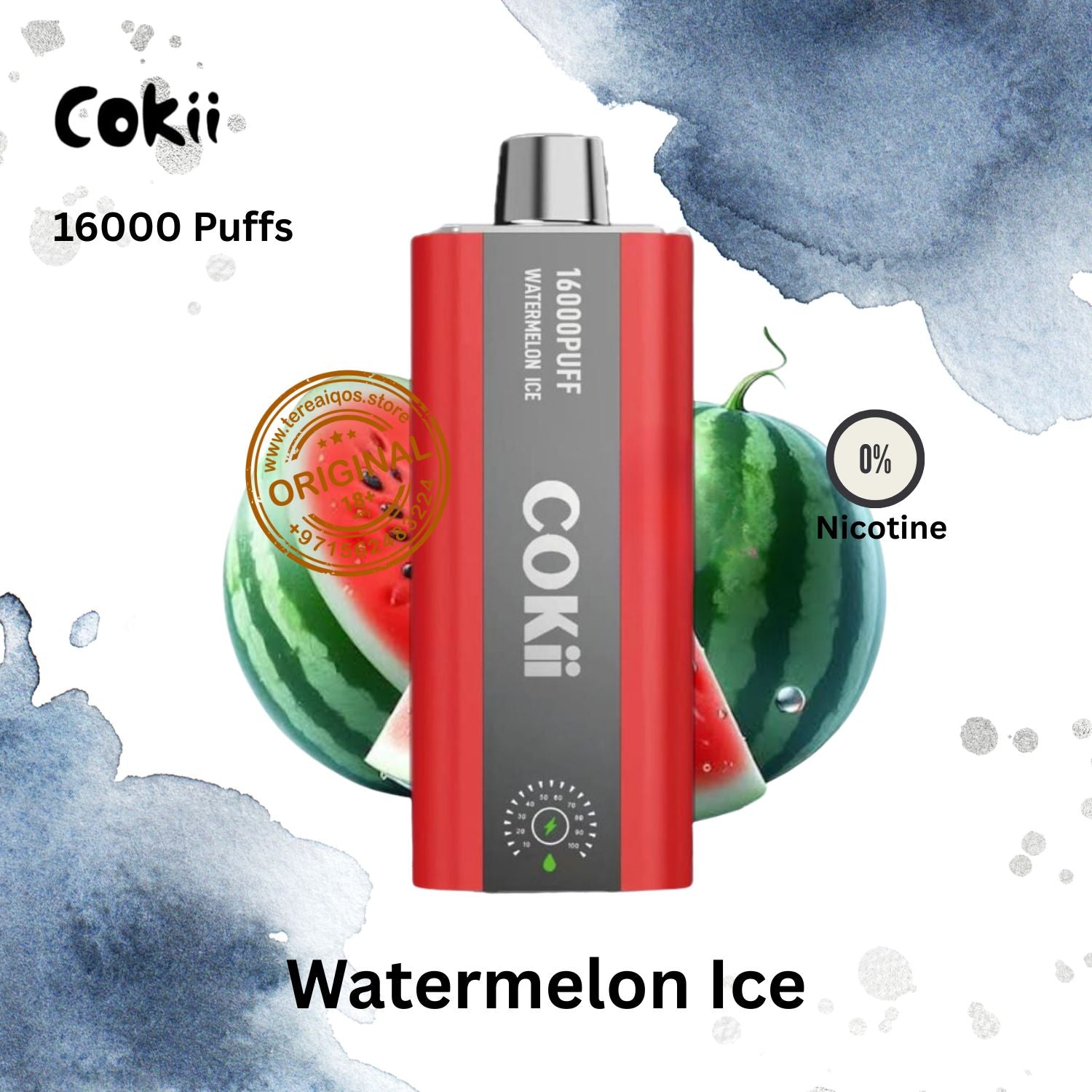 Watermelon-Ice-Cokii-16000-Puffs-Zero-Nicotine-Disposable vape